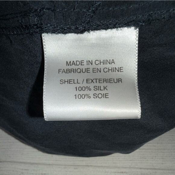 Helmut Lang 100% Silk V-Neck Romper with Tie Deep Blue Gray Size 8 - Picture 9 of 9